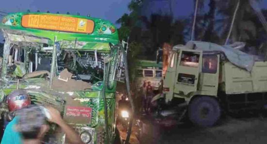 பஸ் - டிப்பர் மோதிய விபத்தில் ஒருவர் உயிரிழப்பு